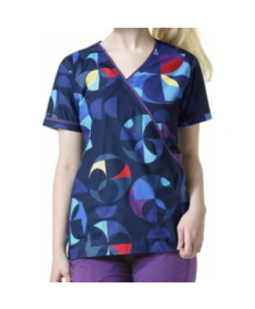 WonderFlex For Wheel crossover print scrub top - For Wheel 