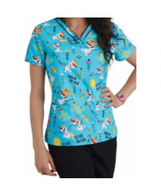 Cherokee Tooniforms Turn Up the Heat print scrub top - Turn Up the Heat 