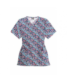 Landau ScrubZone Print double pocket v-neck scrub top - YOUNGS HEARTS 