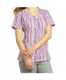 White Cross Line Up v-neck print scrub top ine Up 