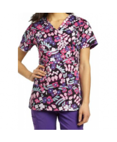 White Cross Bethany Empire waist print scrub top - Bethany 