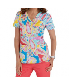 Med Couture Milan Spring Into Paisley print scrub top pring Into Paisley 