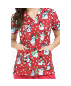 Peaches Anna Chilled Friends print scrub top - Chilled Friends 