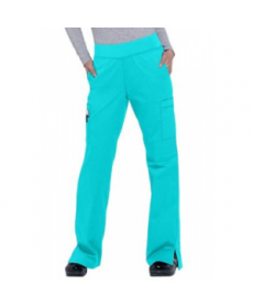 White Cross Allure knit waist cargo scrub pant - Blue Caracao - PXXS