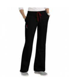 ScrubZone Red womens drawstring scrub pant - Black - TXS