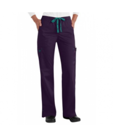 Med Couture Gigi modern fit cargo scrub pant - Eggplant/teal 