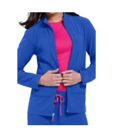 Smitten Biker Chic zip-front scrub jacket - Royal 