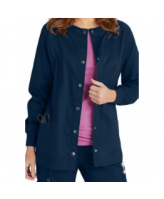 Beyond Scrubs Erin snap front scrub jacket - Navy 