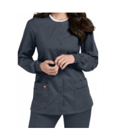 Dickies EDS Signature snap front scrub jacket - Pewter 