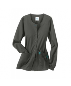 Med Couture warm-up scrub jacket - Charcoal/aruba blue 