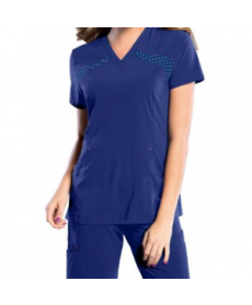 Smitten v-neck scrub top - Galaxy 