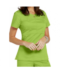 HeartSoul Romance 3-pocket keyhole scrub top - Citrus Blast 