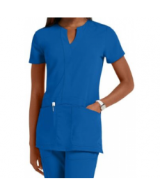 Greys Anatomy Signature -pocket y-neck scrub top - Royal 