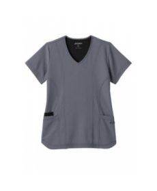 Jockey athletic contrast piping scrub top - Pewter 