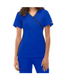 Cherokee Flexibles -mock-wrap scrub top - Royal 