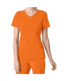 Infinity by Cherokee solid mock wrap scrub top with Certainty - Orangeade 