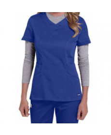 Landau Smart Stretch  pocket crossover scrub top - Peri 