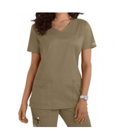 Cherokee Workwear Core Stretch shaped v-neck scrub top - Dark Khaki 