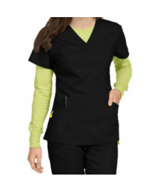 ViVi by Med Couture Ivy v-neck scrub top - Black 