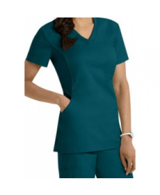 White Cross Allure v-neck scrub top - Caribbean 