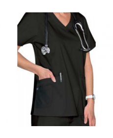 Life Essentials v-neck scrub top - Black 