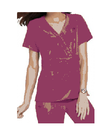 Med Couture Gold Milan crossover v-neck scrub top - Jewel/Raspberry 