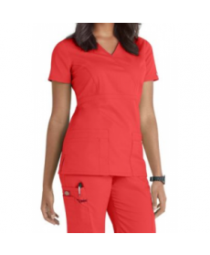 Dickies EDS Signature mock wrap scrub top - Apricot Orange 