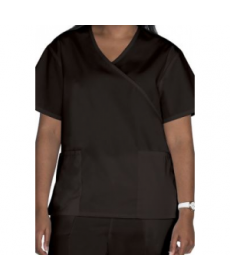 Life Essentials mock wrap scrub top - Black 