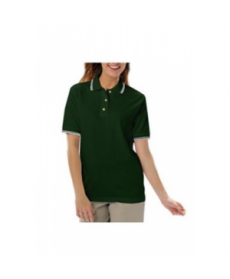 Blue Generation ladies polo with tipped collar - Hunter/Cream 