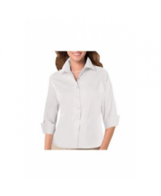 Blue Generation ladies 3/4 sleeve poplin shirt - White 