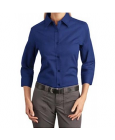 Port Authority Ladies 3/4-sleeve Easy Care shirt editerranean Blue 