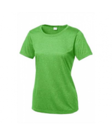 Ladies sport-tek heather contender scoop neck tee - Forest Green Heather 