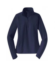 Ladies sport-tek stretch / zip pullover - Navy 