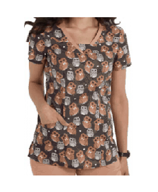 HeartSoul Hoos the Cutest print scrub top - Hoos the Cutest 