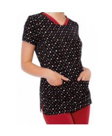 HeartSoul Textured Spots print scrub top - Textured Spots 