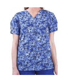 Landau Uniforms Scattered Blooms print scrub top cattered Blooms Blue 