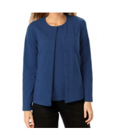 Blue Generation ladies long sleeve cardigan sweater - Navy 