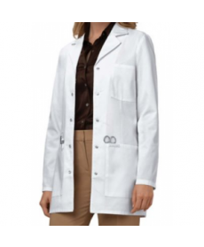 Cherokee snap front 3 inch lab coat with Certainty - White 