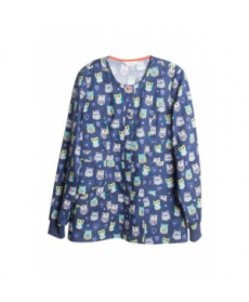 Code Happy Hoo Has Your Heart print scrub jacket with Certainty - Hoos Has Your Heart 