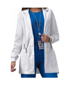 Cherokee 3 inch white women's lab coat - White 