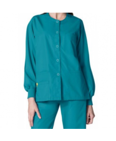 WonderWink Origins Delta unisex round neck scrub jacket - Real teal 