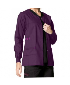 WonderFlex Constance snap scrub jacket - Eggplant 