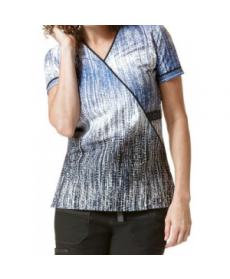 WonderFlex Grey Dee crossover print scrub top - Grey Dee 