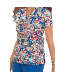 Koi Kathryn Frosted Flakes mock wrap print scrub top - Frosted Flakes 