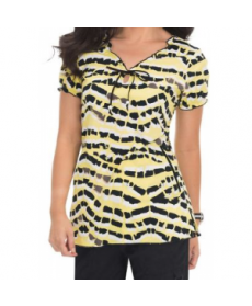 Koi Bridgette Wavy Paint Stroke keyhole print scrub top - Wavy Paint Stroke 