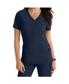 Lynx Untamed Unleashed v-neck scrub top - Navy 