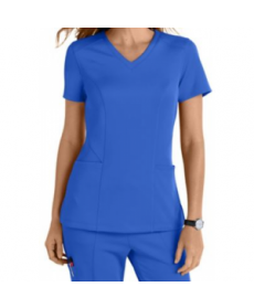 Smitten Bliss Rock Star knit v-neck scrub top - Royal 