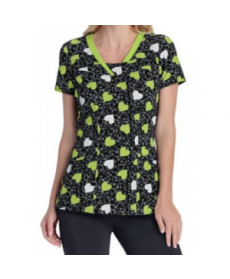 HeartSoul Young Love Lime Dream print scrub top - Young Love Lime Dream 