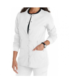 KD Hayley 4-pocket warm up scrub jacket - White 