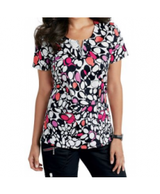 Beyond Scrubs Mia Abstract Coral print scrub top - Abstract Coral 